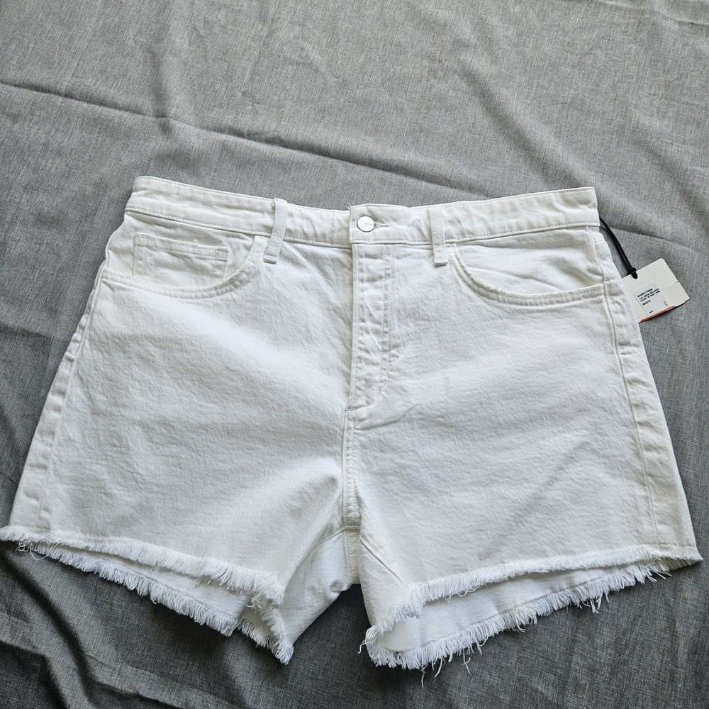 Joe's Jeans The Jessie Relaxed Shorts Womens 32 White Frayed Hem NWT